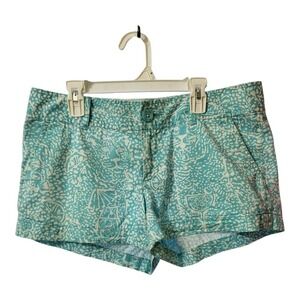 💕Lilly Pulitzer Size 4 The Walsh Shorts Blue Ice Cake Kakki Tropical Beach Shor